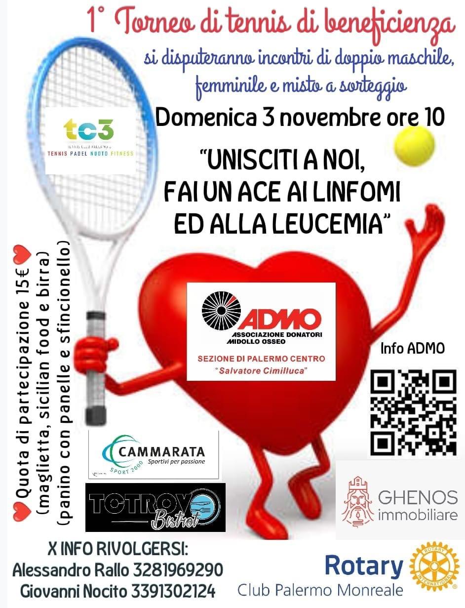 L’ ADMO organizza  Torneo di Tennis per la ricerca