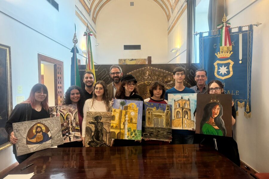 MONREALE: Estemporanea di Pittura “Notte Unesco”Il sindaco Arcidiacono consegna gli attestati agli studenti del Liceo D’Arte